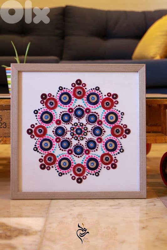 hand painted mandala on glass 2