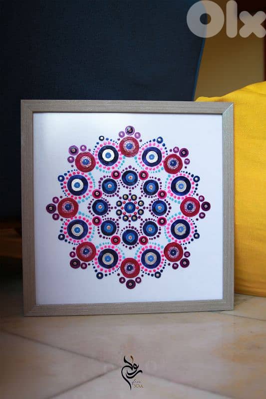 hand painted mandala on glass 3