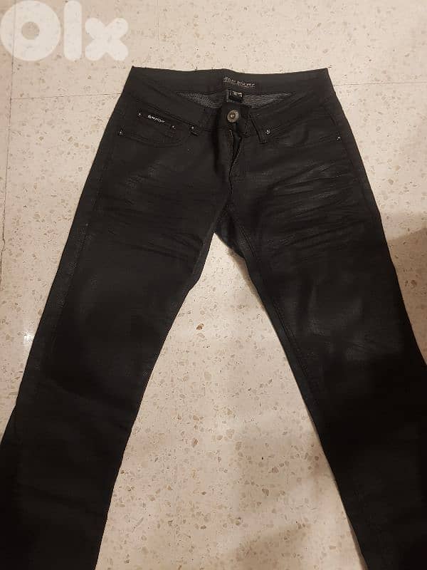 jeans satin black used once size 36 means small 0