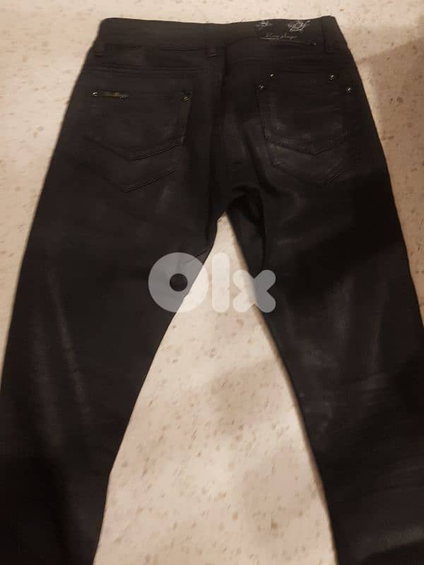jeans satin black used once size 36 means small 1
