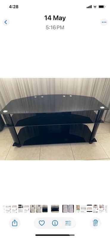 طاوله تلفزيون  زجاج اسود 0