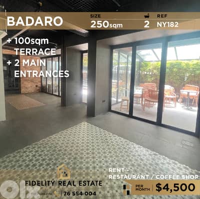 Restaurant for rent in Badaro NY182 مطعم للإيجار  في بدارو