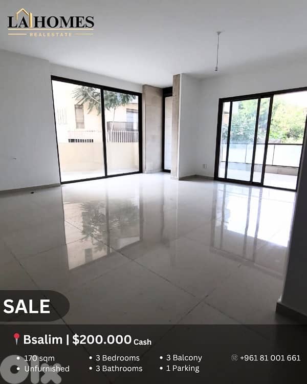 apartment for sale in bsalim شقة للبيع في بصليم 0
