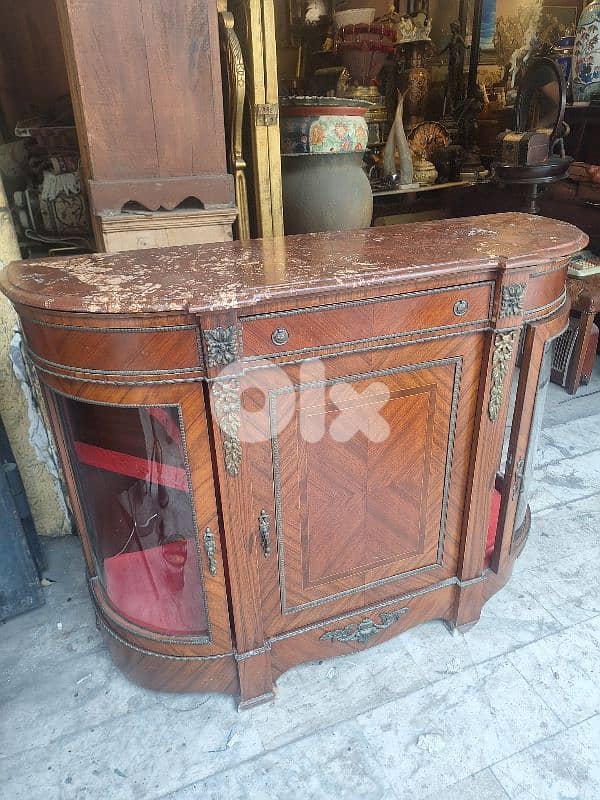 باهو رائع جدا خشب زين انتيك وجه رخام مميز سعر لقطة 0