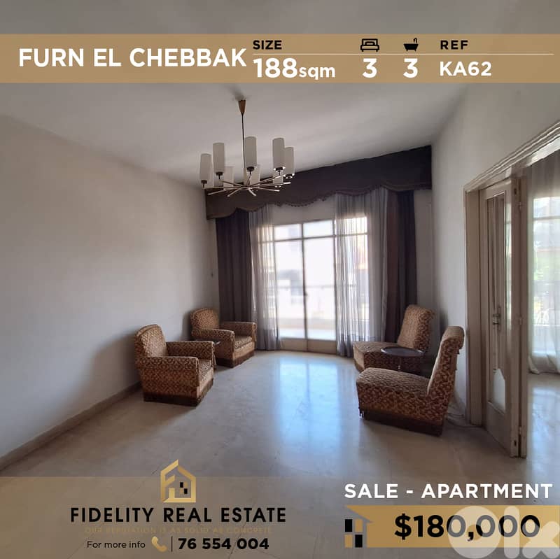 Apartment for sale in Furn El Chebbak KA62 شقة للبيع في فرن الشباك 0