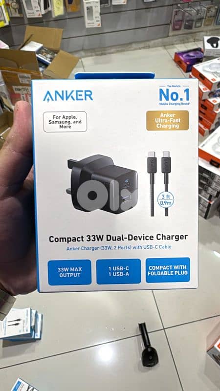 Anker 323 charger 33w Dual-Device charger with usb-c Cable 0