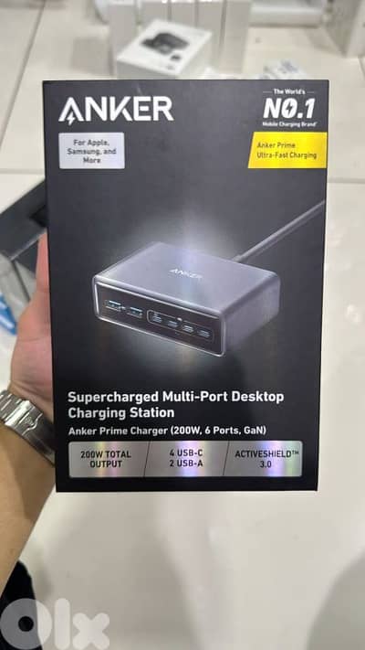 Anker prime charger (200w,6ports,gan)