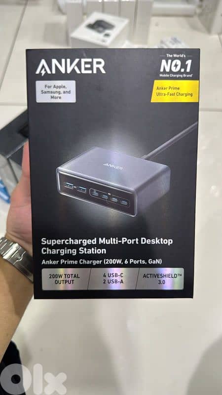Anker prime charger (200w,6ports,gan) 0