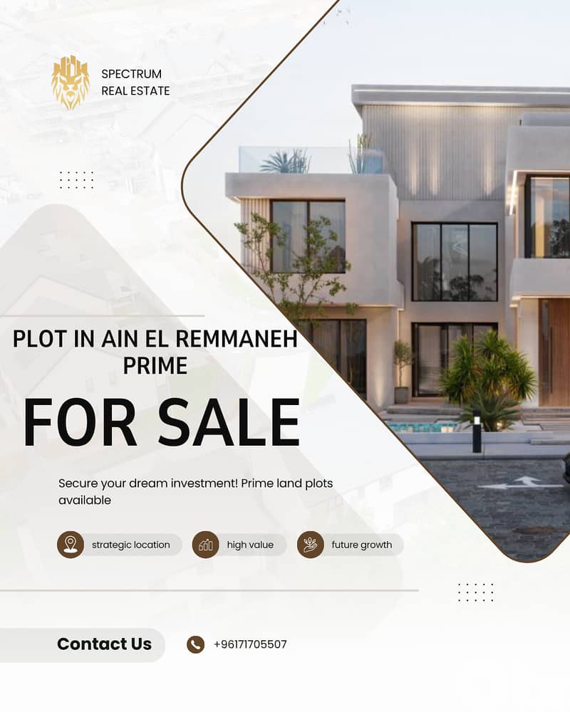 PLOT FOR SALE IN AIN EL REMMANEH INCLUDING 3 APARTMENTS AND 2 SHOPS 0