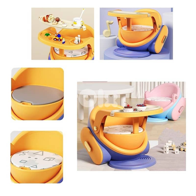 Baby Feeding Chair with Adjustable Tray - كرسي طعام للأطفال مع طاولة 1