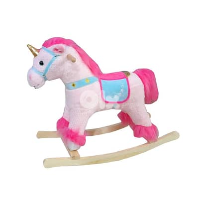 Wooden Ride On Rocking Unicorn - حصان وحيد القرن الخشبي الهزاز