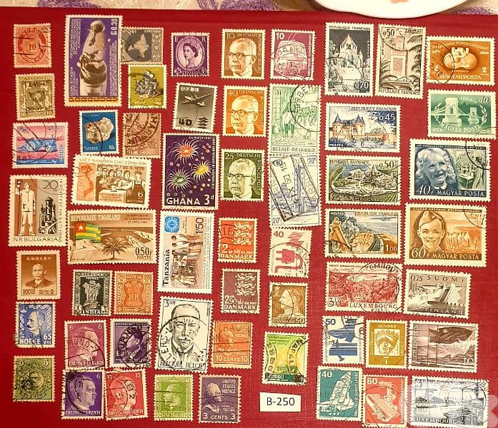 World old 50+ stamps since 1940's Lot # B-250 0