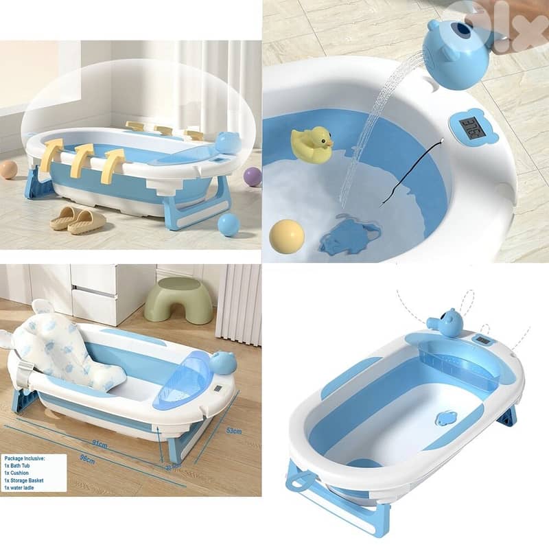 Foldable Baby Bath Tub with Heating Temperature - حوض استحمام 1