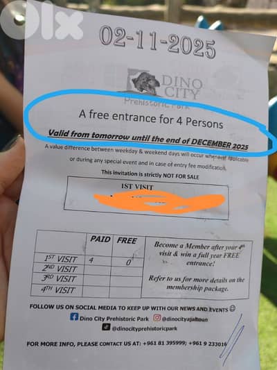 دعوة دخول على Dino city  ل 4 اشخاص