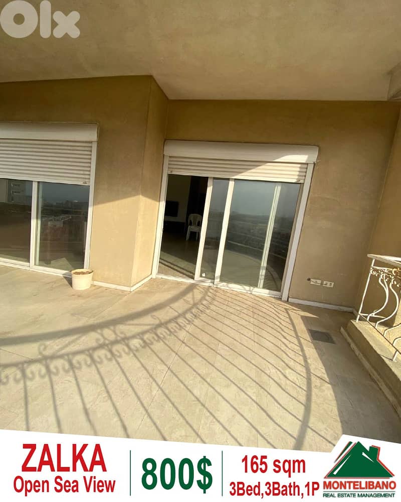 Fully Furnished 165sqm Apartment For Rent in Zalka with Open Sea View 0