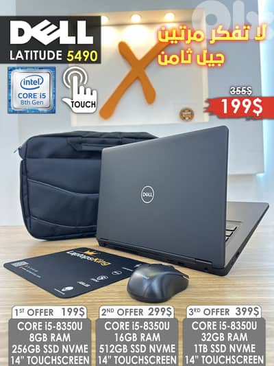 DELL LATITUDE 5490 CORE i5-8635U 14” FHD TOUCHSCREEN LAPTOP