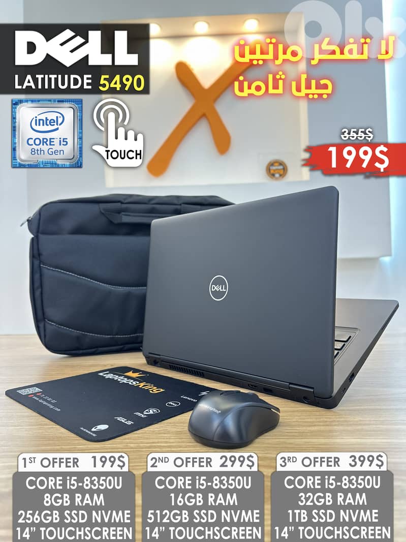 DELL LATITUDE 5490 CORE i5-8635U 14” FHD TOUCHSCREEN LAPTOP 0