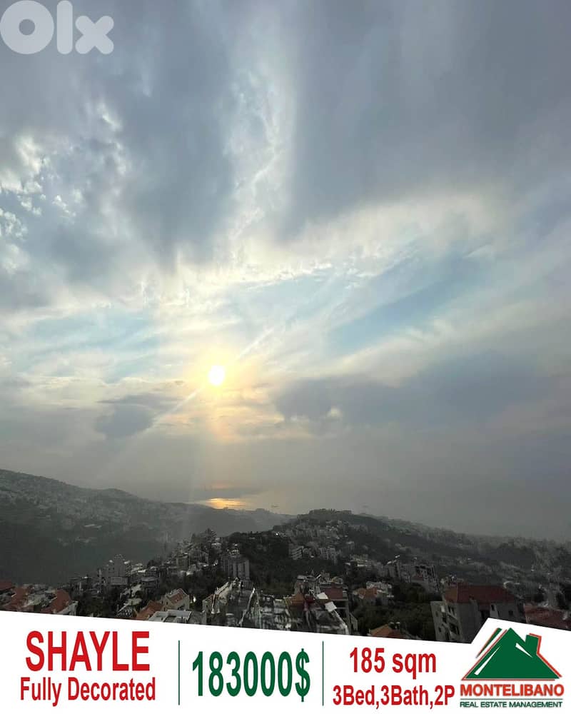 Fully Decorated 185 sqm Apartment For Sale in Shayle with Open View 0