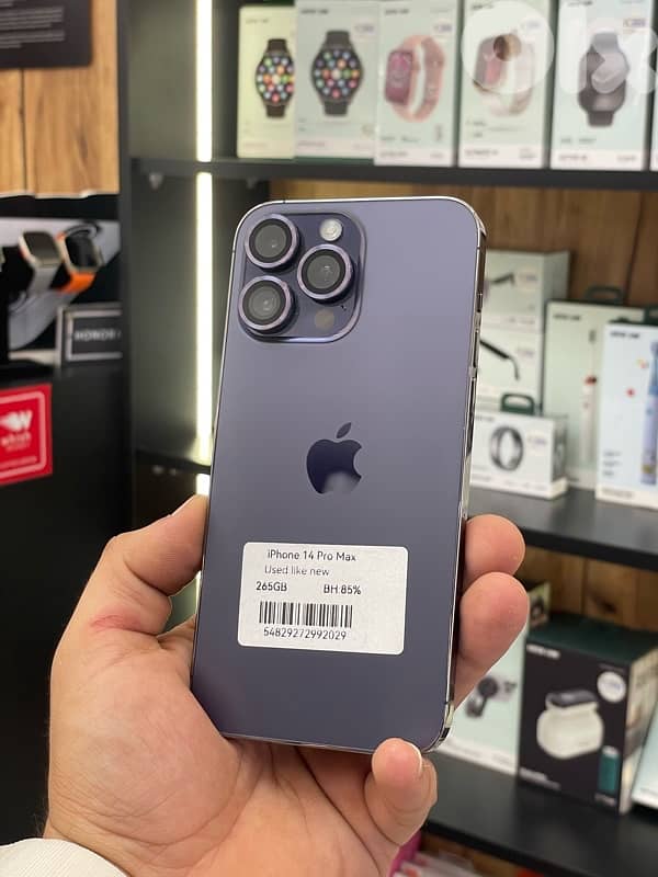 iPhone 14 Promax 256Gb used in good condition Bh:85% 0