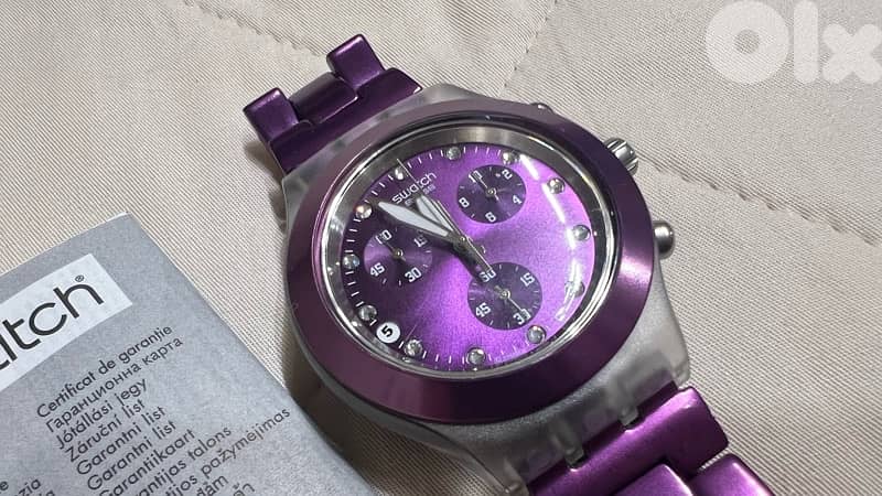Swatch Watch Unisex Purple 0