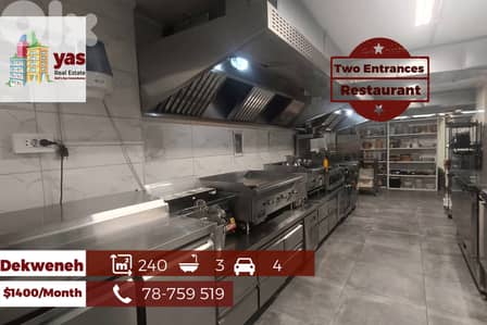Dekweneh 240m2 | Restaurant | Equipped | Three Levels | AA/GA