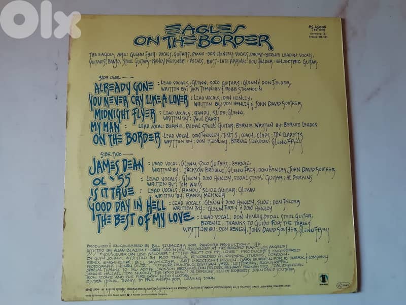 Eagles – On The Border vinyl album 1