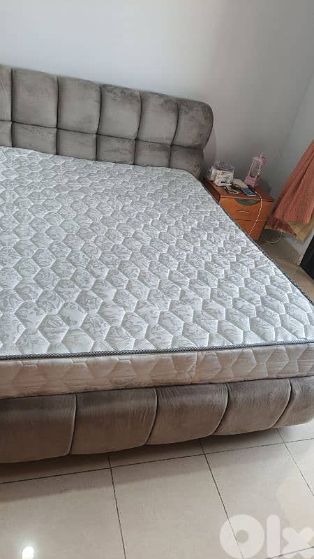 Queen Size Bed with Mattress – Used Only 1 Month (Like New!) 1