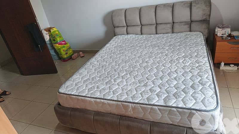Queen Size Bed with Mattress – Used Only 1 Month (Like New!) 3
