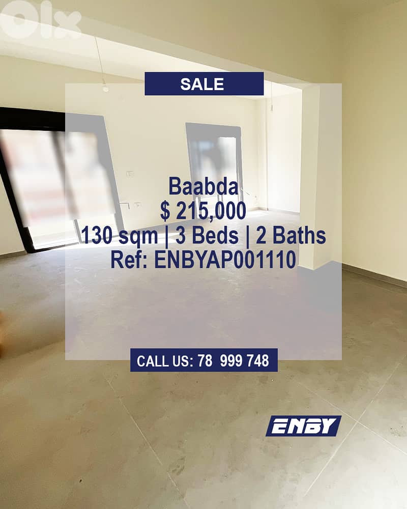 Apartment for Sale in Baabda | Fully renovated | Great Balcony View 0