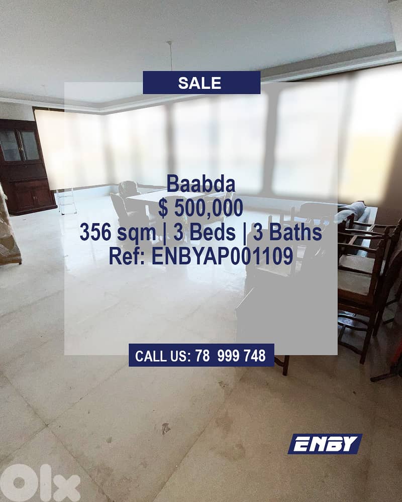 Apartment for Sale in Baabda | Spacious Terrace & Garden | High - End 0