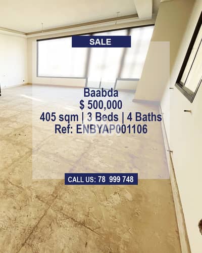 Apartment for Sale in Baabda | Owned Roof Area with View | Grand Salon