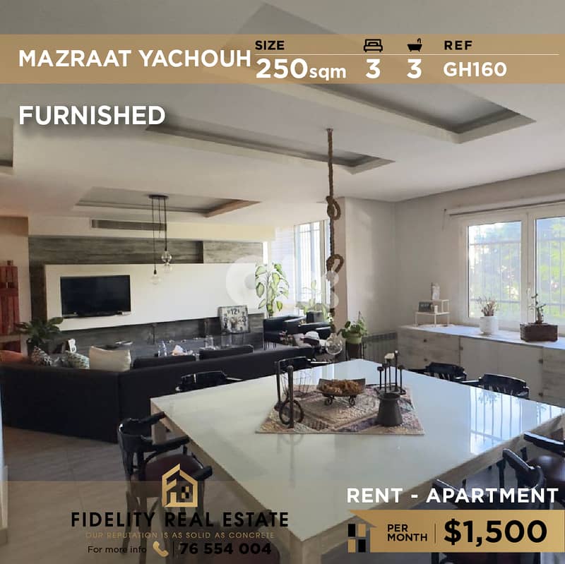 Apartment for rent in Mazraat Yachouh GH160 شقة  للإيجار 0