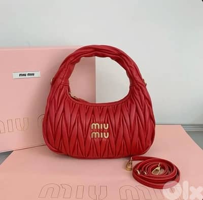 Copy A miumiu red bag big size with strap