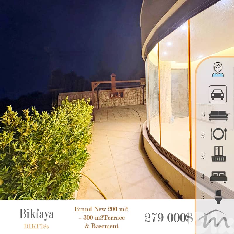 Delb-Bikfaya | Brand New 200m² + 300m² Terrace/Basement | Unique Catch 0