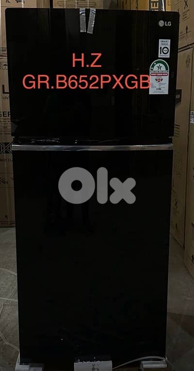 Refrigerator LG 26ft Glass Black براد أل جي الأصلي أسود زجاج