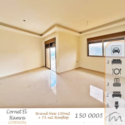 Cornet El Hamra | Brand New 150m² + 75m² Roof | Great Building Status