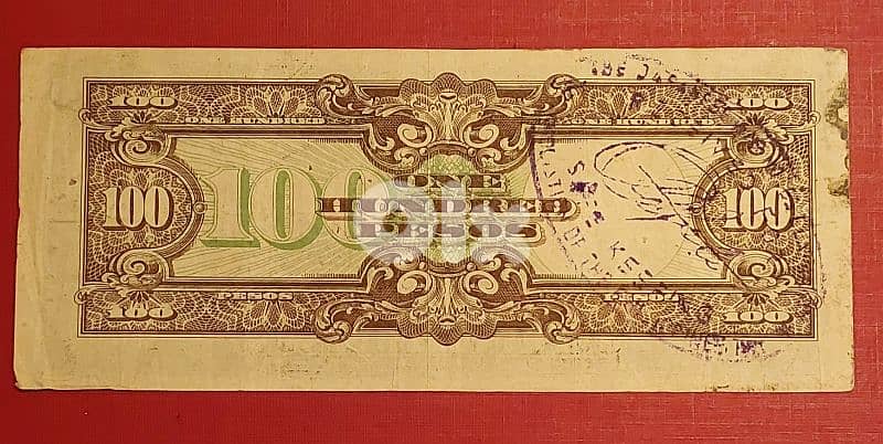 Japan invasion Philippines 1942 WWII 100 Pesos 1