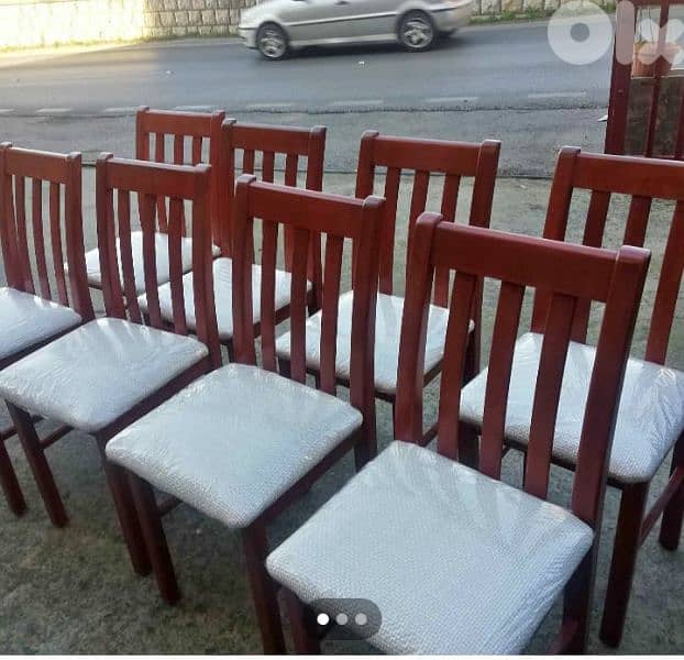 كراسي خشب سنديان شبه جديد 0