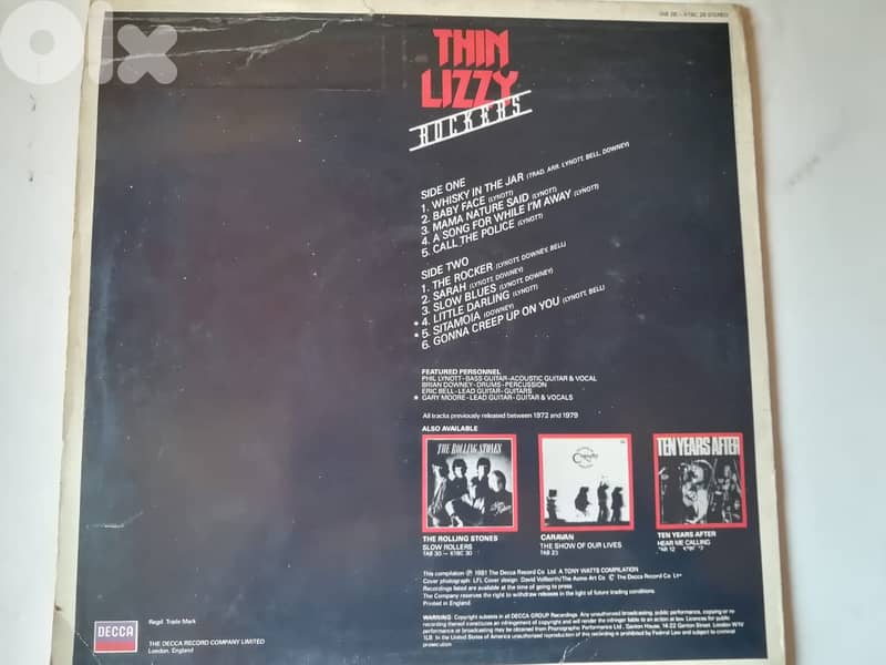 Thin lizzy Rockers vinyl 1