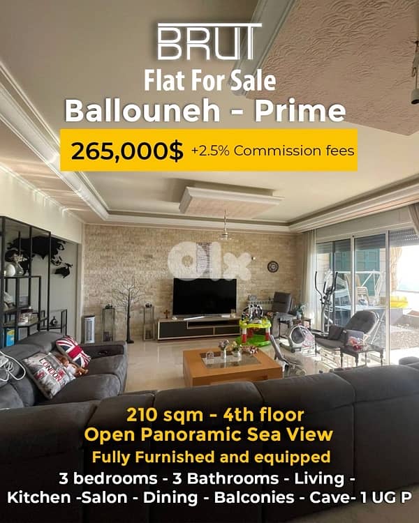 Ballouneh Prime -210 sqm Fully Furnished - Under Market Price 0