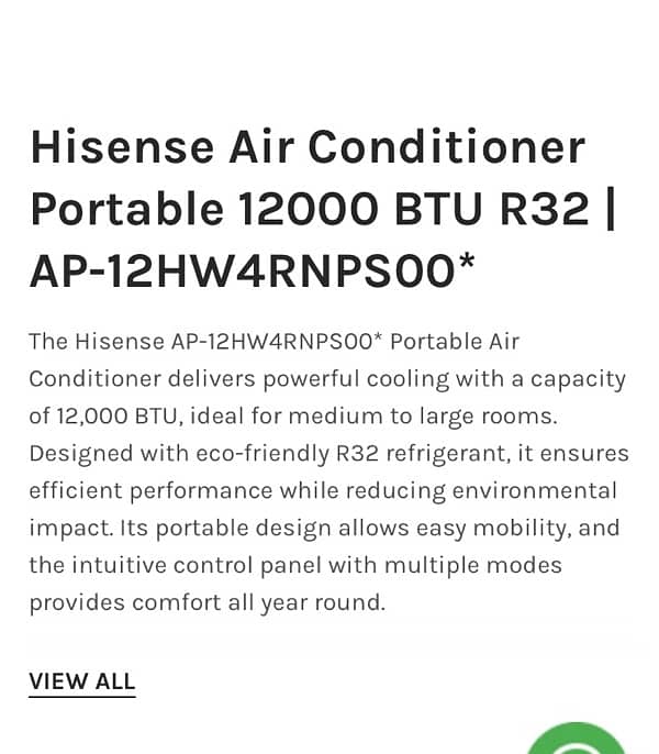 Hisense portable ac cooling heating 6