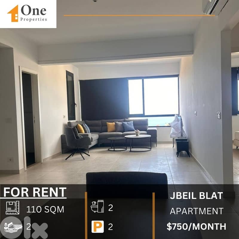 APARTMENT FOR RENT IN BLAT JBEIL (NEAR LAU) 0
