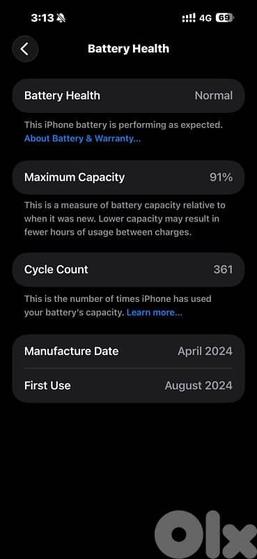 iphone 15 pro max 256gb 91 battery health 2