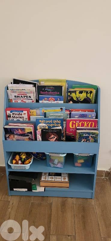 blue set for children room (closet, drawers, bookshelves) 1