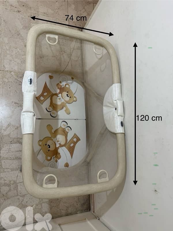 Baby Crib Cam brand with mattress and mattress protector 1