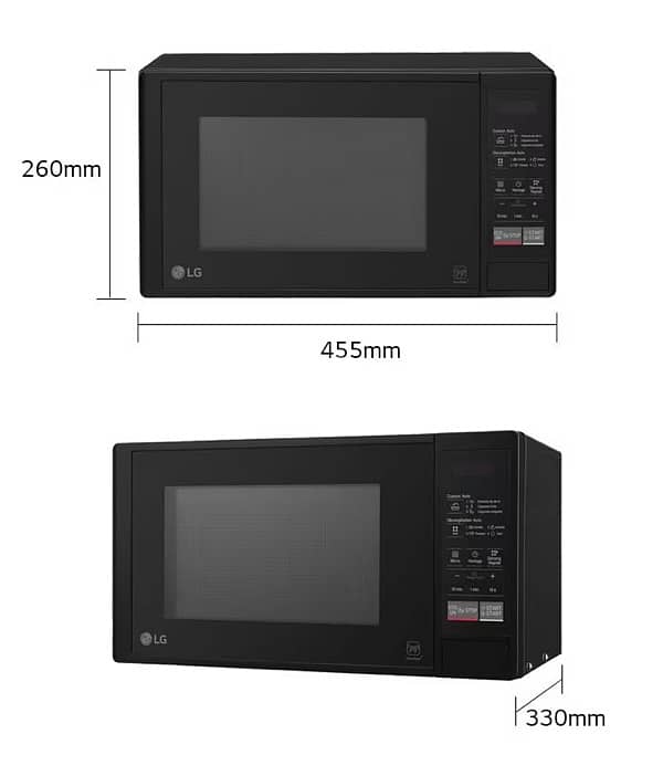LG Microwave 20L with EasyClean coating, rounded corners, black 7