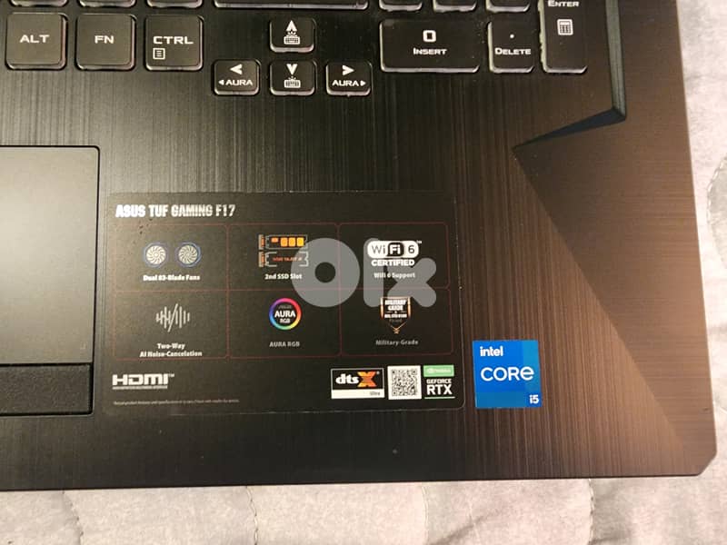 Asus Tuf F17 FX706H i5 11th gen Rtx 3050 2TB NVME 17.3" 144Hz Display 5