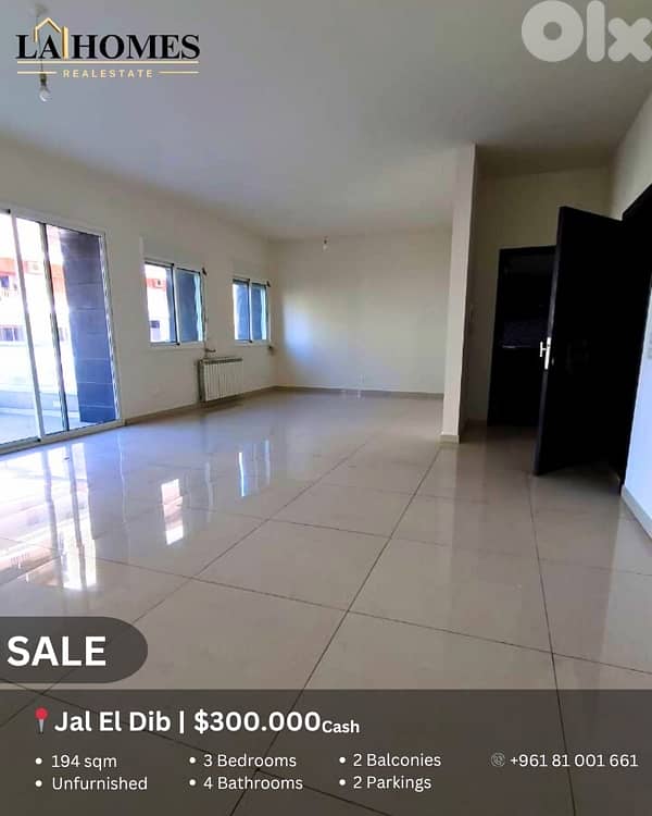 apartment for sale in jal el dib شقة للبيع في جل الديب 0