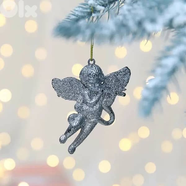 Christmas Glitter Angel Ornaments 8x6cm (3 pcs) 1