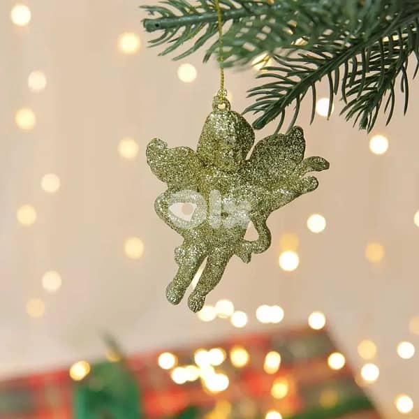 Christmas Glitter Angel Ornaments 8x6cm (3 pcs) 2